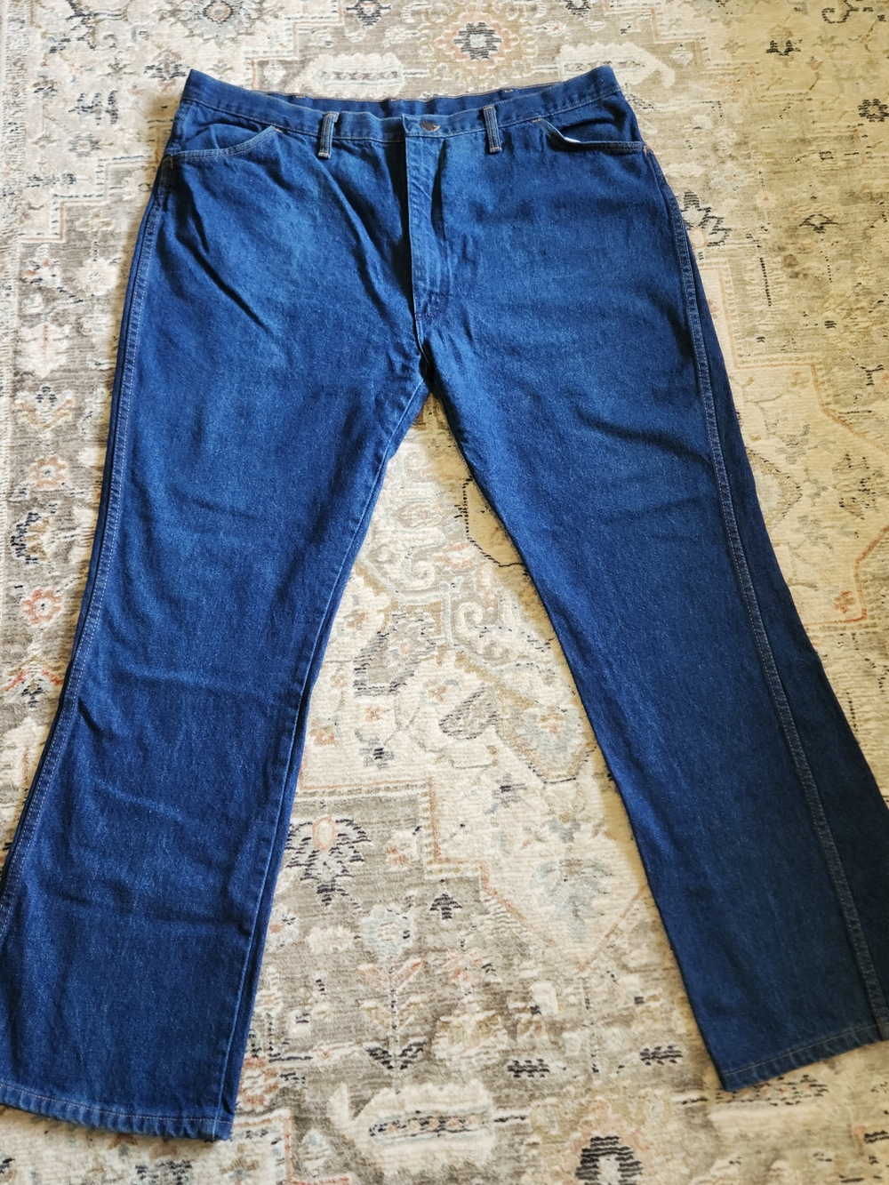 Vintage Rustler Men's Bootcut 44×32 Blue Jeans Made In USA
